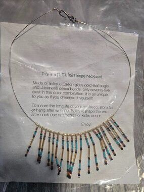 Rare Fish Fringe Necklace | Czech Glass & Delica Beads | Artisan
